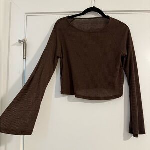 Brown Long Sleeve Women's Top